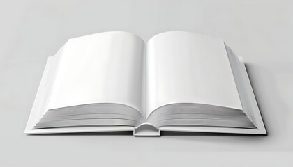 Fototapeta premium Blank white book mockup on white background.