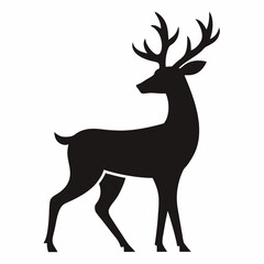 Vector deer silhouette on white background
