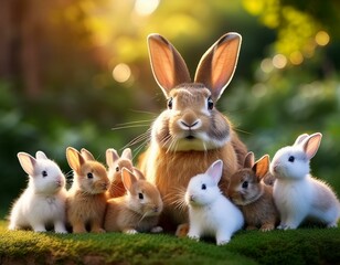 rabbits in the grass