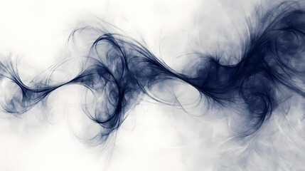 A minimalist background with a navy blue fractal design on a light grey canvas. Fractal Design. Illustration