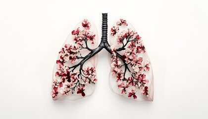 Lungs Represented by Blooming Branches