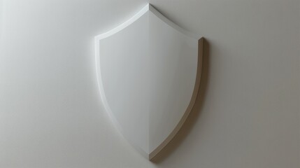 A white shield with a black border