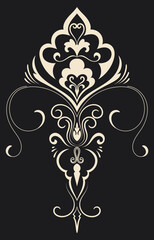 Classic vintage ikat ethnic pattern for fabric composition, tapestry border.