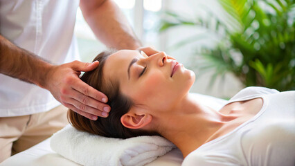 Head massage specialist for remedy for headache