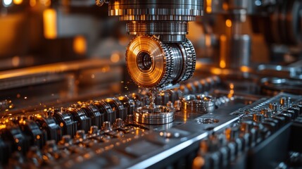 Close-up of Industrial Machinery During Operation