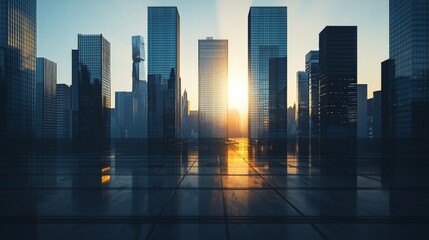 A city where skyscrapers are built from social injustice, casting long shadows over citizens made of glass