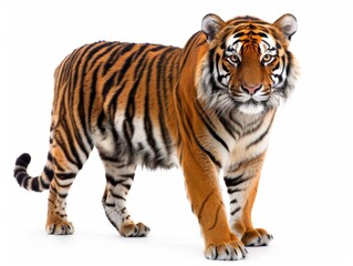 Naklejka premium A tiger is standing on a white background