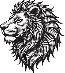 Obraz premium Lion head silhouette illustration 