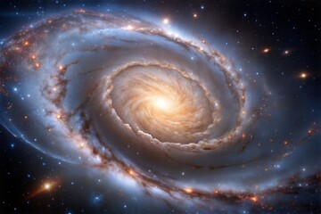 Spiral galaxy against starry backdrop highlighting cosmic wonder