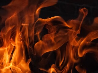fire in the fireplace