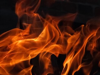 fire in the fireplace