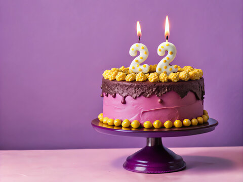 birthday cake . To celebrate the 22nd birthday	
