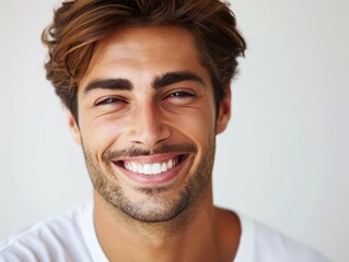 Fototapeta premium A man with a mustache and a smile on his face