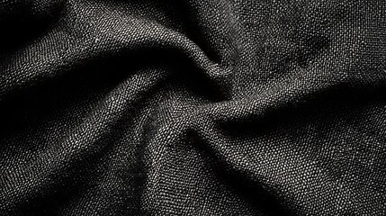 Fototapeta premium A close-up of textured black fabric, showcasing its intricate weave and softness.