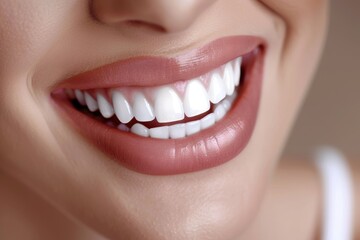 Obraz premium A woman with a white smile and red lips
