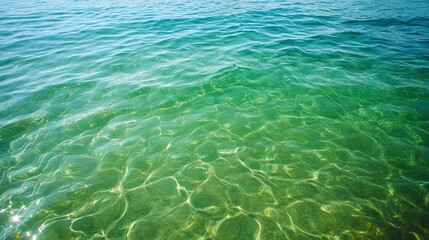 Obraz premium A serene view of clear green ocean water, showcasing the beauty of nature and tranquility of marine environments.