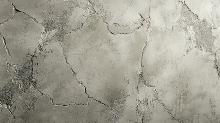 Rough plastered grey concrete wall texture showing a unique pattern of cracks and crevices, creating an abstract design with a modern, industrial feel