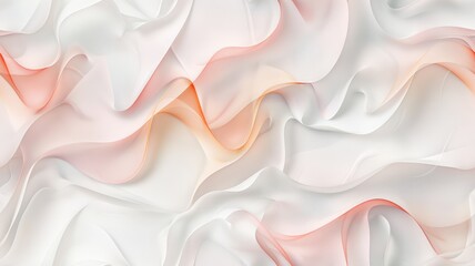 Obraz premium Abstract design featuring flowing, wavy lines in soft peach and gray gradient tones, creating a light, fluid, and elegant pattern.