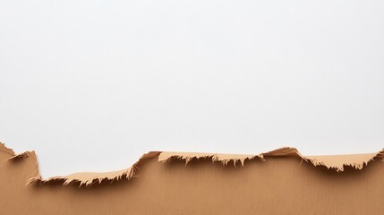 Torn Brown Paper on a White Background