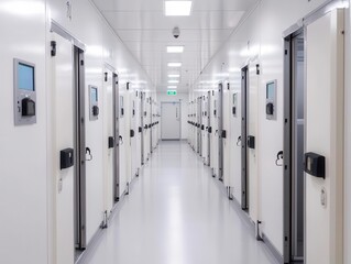 Automated food storage facility with cold rooms, refrigeration units keeping perishables fresh