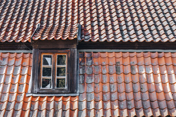 an old dormer on the roof