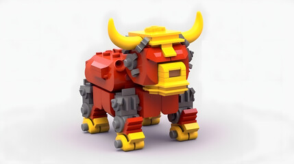 Fototapeta premium Bison toy 3d cartoon