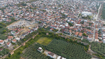 Aerial view of the historical city of Iznik by the Iznik Lake, Turkey.