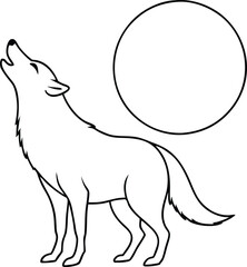 Majestic Wolf Howling Vector Illustration in the Heart of the Wild
