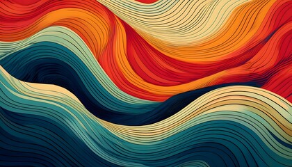 Retro wave pattern with bold contrasting colors