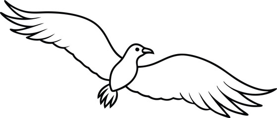 Obraz premium Vulture Soaring High Vector Art of a Bird Circling in a Clear Blue Sky 