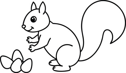 Squirrel Quest Vector Art Acorn Gathering Adventure
