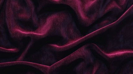 Fototapeta premium Luxurious burgundy velvet background with soft folds, perfect for design projects, adding warmth and depth. Ideal for creating a classic, romantic atmosphere with vintage charm