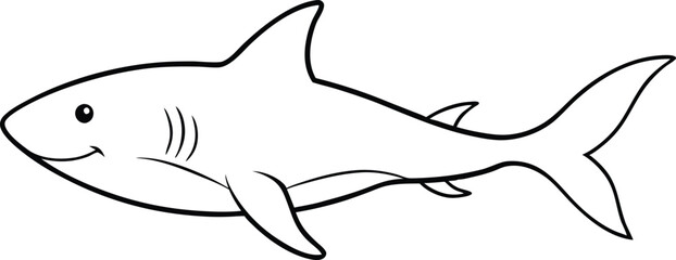 Fototapeta premium Serene Shark Journey in Blue Waters Vector Illustration 