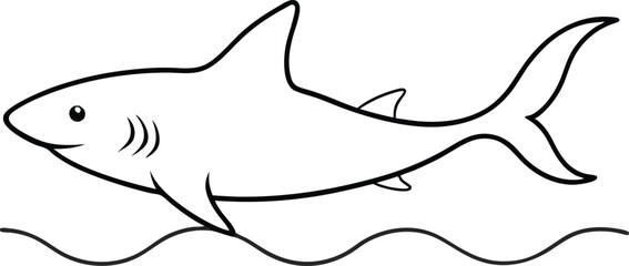 Dynamic Shark Glide Ocean Adventure Vector Art
