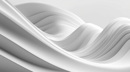 Obraz premium White waves are overlapping creating an abstract background with a minimalist design. This elegant composition is ideal for projects that require a sense of fluidity and purity