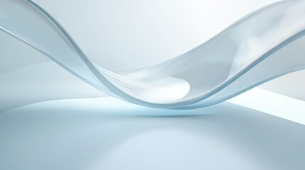 Fototapeta premium Abstract background with smooth blue waves flowing and forming a dynamic shape. Ideal for technology, science or business presentations