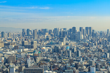 展望台から見えた大阪の都市風景