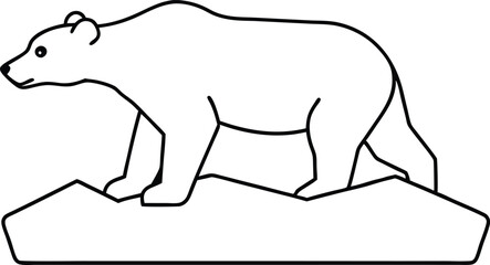 Serene Polar Bear Journeying on Frozen Ice Vector Art
