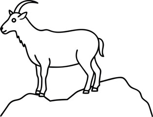Cliffside Stunner Mountain Goat Vector Illustration
