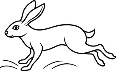 Energetic Hare in Motion Through Scenic Meadow
