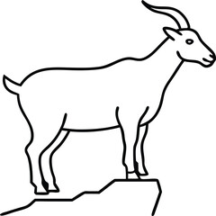 Alpine Goat Triumphs on Rocky Ledge Stunning Vector Design
