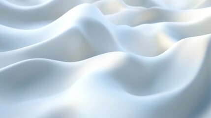 Obraz premium White silk fabric is waving and flowing in the wind, creating a sense of elegance and movement. The smooth curves and soft lighting add to the overall feeling of luxury and sophistication