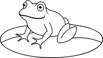 Vibrant Frog Relaxing on a Lily Pad Vector Art
