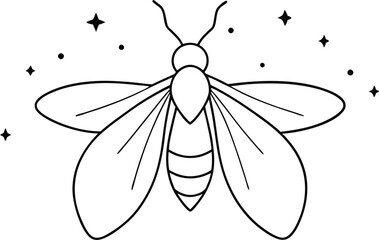 Vector Dreamscape Fireflies Lighting Up the Starry Night
