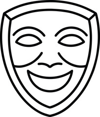 Vector Theater Mask Icon for Artistic Expressions and Performances

