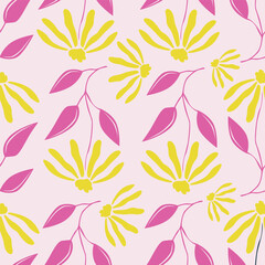 pattern, seamless, wallpaper, vector, vintage, texture, flower, illustration, design, floral, art, decoration, ornament, paper, decor, pink, damask, retro, tile, style, color, leaf, old, brown, 