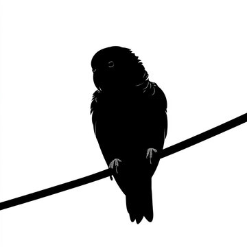 recommend clip art: Budgie Silhouette, Illustration Isolated On White Background