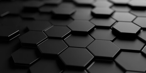 abstract minimal hexagon background. black isolated background.