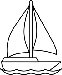 Sailing Boat Icon Vector Illustration for Nautical Design Enthusiasts
