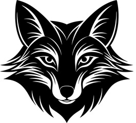 Fox head shape silhouette vector  .This is an editable and printable vector eps file